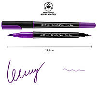 Маркер акварельний Brush Pen SW-08 фіолетовий двосторонній Santi (391008), фото 2