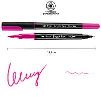 Маркер акварельний Brush Pen SW-12 яскраво-рожевий двосторонній Santi (391012), фото 2