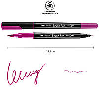 Маркер акварельний Brush Pen SW-13 яскраво-фіолетовий двосторонній Santi (391013), фото 2