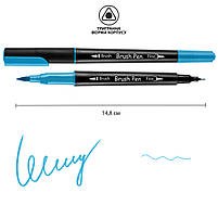 Маркер акварельний Brush Pen SW-14 блакитний двосторонній Santi (391014), фото 2