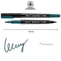 Маркер акварельний Brush Pen SW-16 синьо-зелений двосторонній Santi (391016), фото 2