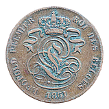 Бельгія 2 сантима, 1861, фото 2