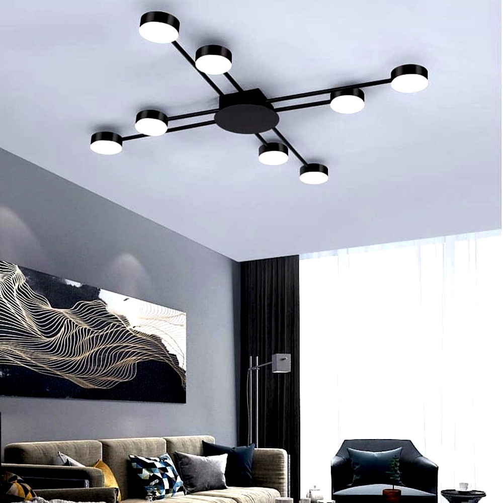 Чорна стельова люстра-супутник MD 8030 BK – стильне рішення для освітлення до 18 м², фото 1