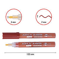 Маркер акриловий SAC-06 коричневий 2 мм Santi (391035), фото 2