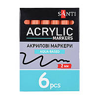 Маркер акриловий SAC-06 коричневий 2 мм Santi (391035), фото 4