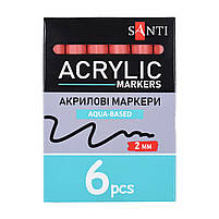 Маркер акриловий SAC-07 червоний 2 мм Santi (391036), фото 4