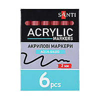 Маркер акриловий SAC-08 бордовий 2 мм Santi (391037), фото 4