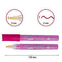 Маркер акриловий SAC-11 яскраво-рожевий 2 мм Santi (391040), фото 2