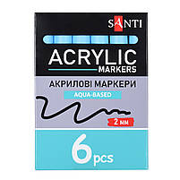 Маркер акриловий SAC-17 блакитний 2 мм Santi (391046), фото 4