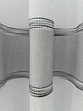 Тюль на лляній основі зі смужками. Колір: сірий, фото 7