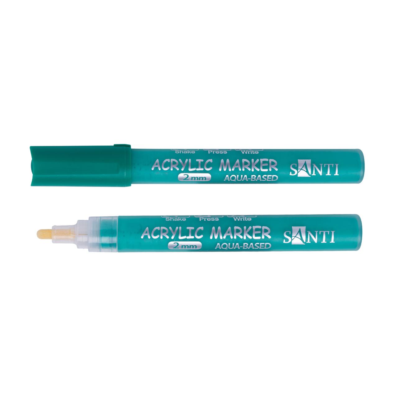 Маркер акриловий SAC-19 зелений 2 мм Santi (391048), фото 1