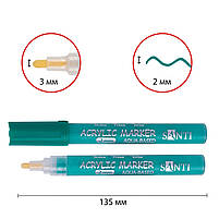 Маркер акриловий SAC-19 зелений 2 мм Santi (391048), фото 2