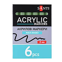 Маркер акриловий SAC-20 зелений хакі 2 мм Santi (391049), фото 4