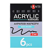 Маркер акриловий SAC-21 чорний 2 мм Santi (391050), фото 4