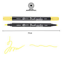 Маркер акварельний Brush Marker SWB-01 світло-жовтий двосторонній Santi (391057), фото 2