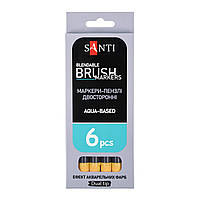 Маркер акварельний Brush Marker SWB-03 медовий двосторонній Santi (391059), фото 4