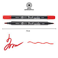 Маркер акварельний Brush Marker SWB-07 червоний двосторонній Santi (391063), фото 2