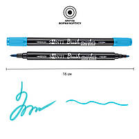 Маркер акварельний Brush Marker SWB-15 аквамарин двосторонній Santi (391071), фото 2