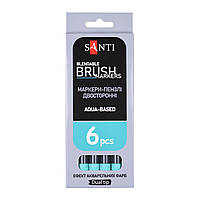 Маркер акварельний Brush Marker SWB-20 м'ятний двосторонній Santi (391076), фото 4