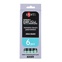 Маркер акварельний Brush Marker SWB-23 зелений двосторонній Santi (391079), фото 4