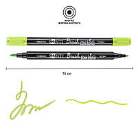 Маркер акварельний Brush Marker SWB-24 салатовий двосторонній Santi (391080), фото 2