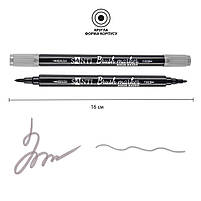 Маркер акварельний Brush Marker SWB-30 сірий двосторонній Santi (391086), фото 2