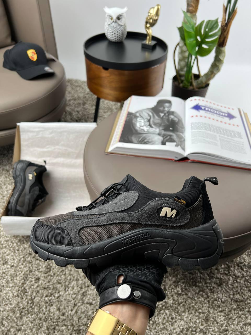 Чоловічі кросівки єврозима Merrell MOC EVO 1TRL X Grey Black, Мерел сірі водонепрон. тканина. Чоловіче взуття