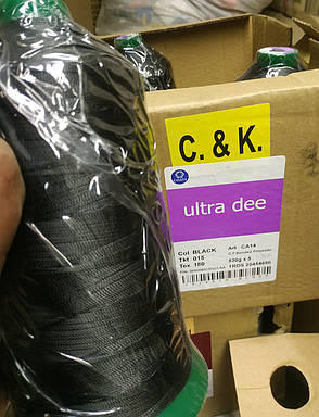 Нитка Coats Ultra Dee Великобританії для Вітрилосів, яхт, водостійка посилена N15 3000 м чорний, фото 3