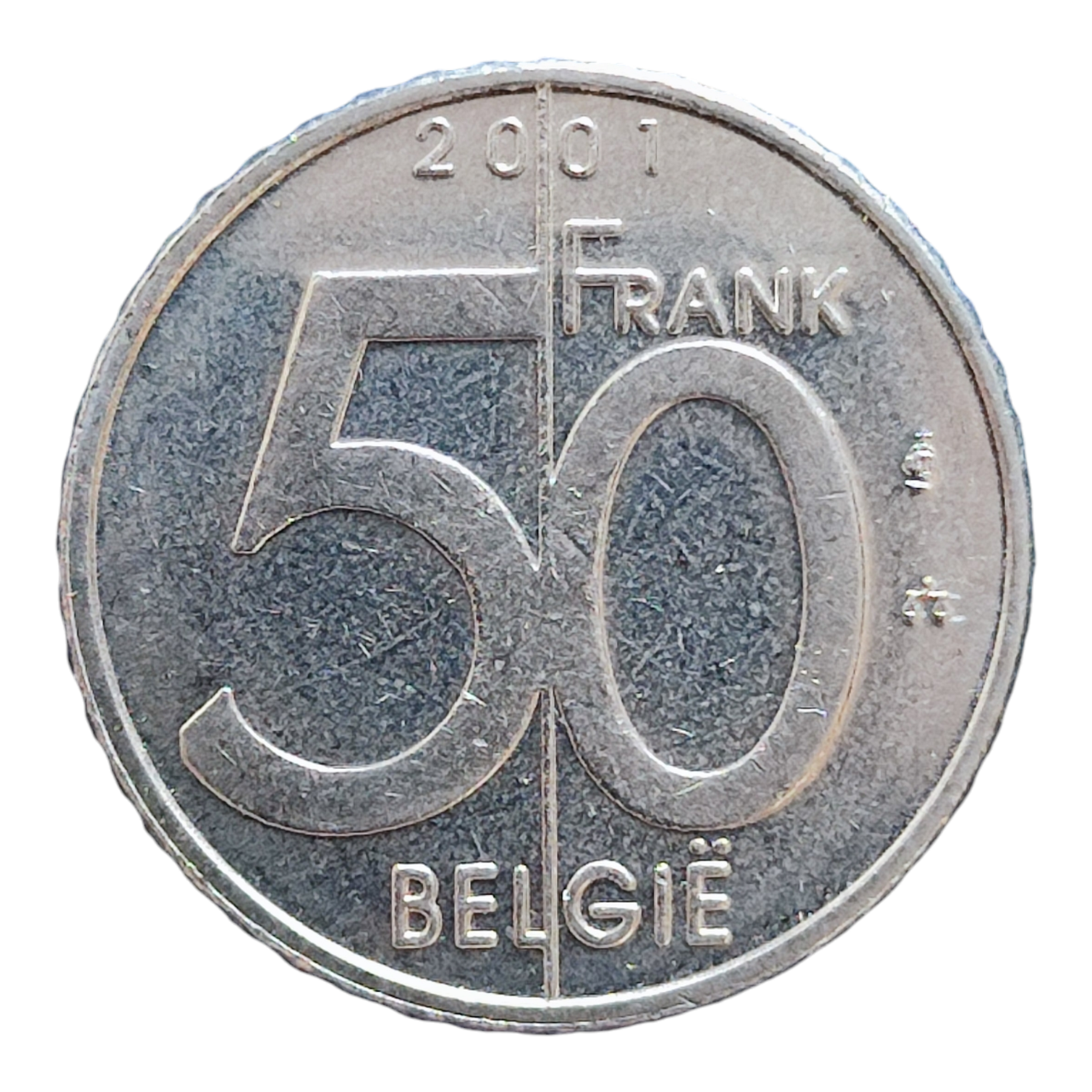 Бельгія 50 франків, 2001 Легенда голландською 'BELGIE'