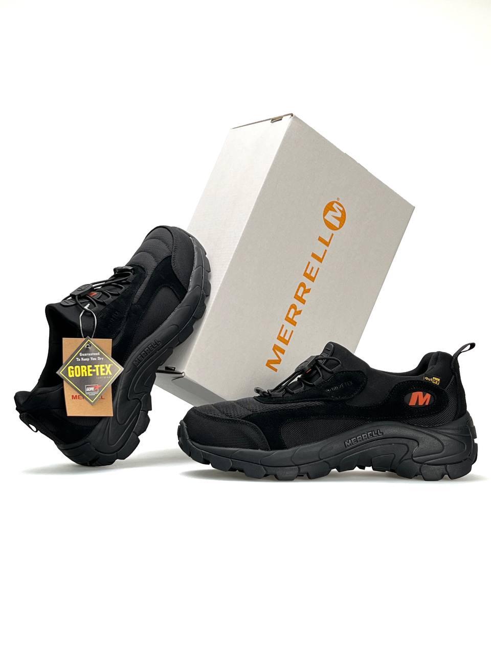 Чоловічі кросівки єврозима Merrell MOC EVO 1TRL X Black Orange, Мерел чорні водонепрон. тканина. Чоловіче взуття