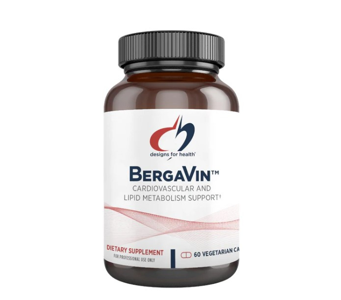 Designs for Health BergaVin / Бергамот і червоний виноград для здорового метаболізму холестерину 60 капсул