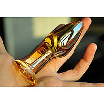 Анальний корок 3.1 см скло затемнене Brown Crystal Plug, фото 2