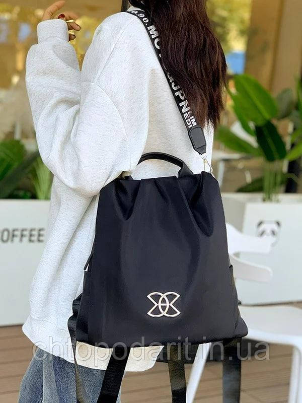 Рюкзак антизлодій, рюкзак сумка Fashion жіночий міський текстильний, стильна сумка чорний Код 00-0392