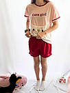 Підліткова дитяча піжама для дівчат футболка і шорти Кітті, фото 5