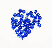 Намистини скляні Finding Граненка рондель Темно-синій з переливом 2 мм