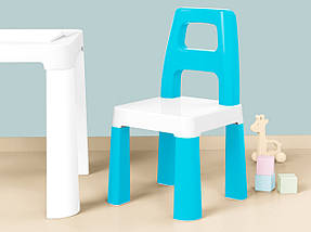 Дитячий стіл і два стільчики Технок (ТЕХ-15400), пластиковий. Блакитний, фото 3