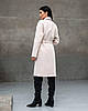 Зимове тепле двобортне жіноче утеплене пальто з італійського кашеміру молочного кольору, фото 4
