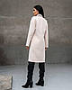 Зимове тепле двобортне жіноче утеплене пальто з італійського кашеміру молочного кольору, фото 2