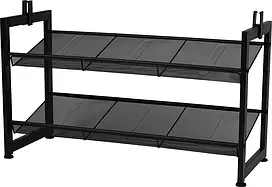 Полиця для взуття 2 рівня 74×30.5×43 см чорна Eco Fabric EF-7529-2