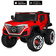Електромобіль джип Mercedes (4 мотори по 25W, 12V10AH, музика, світло, пульт 2,4G) Bambi M 5912EBLR-3 Червоний, фото 3