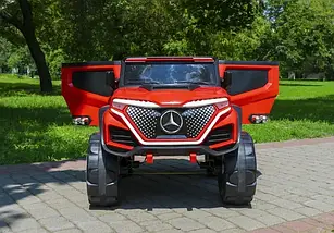 Електромобіль джип Mercedes (4 мотори по 25W, 12V10AH, музика, світло, пульт 2,4G) Bambi M 5912EBLR-3 Червоний, фото 5