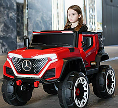 Електромобіль джип Mercedes (4 мотори по 25W, 12V10AH, музика, світло, пульт 2,4G) Bambi M 5912EBLR-3 Червоний, фото 2