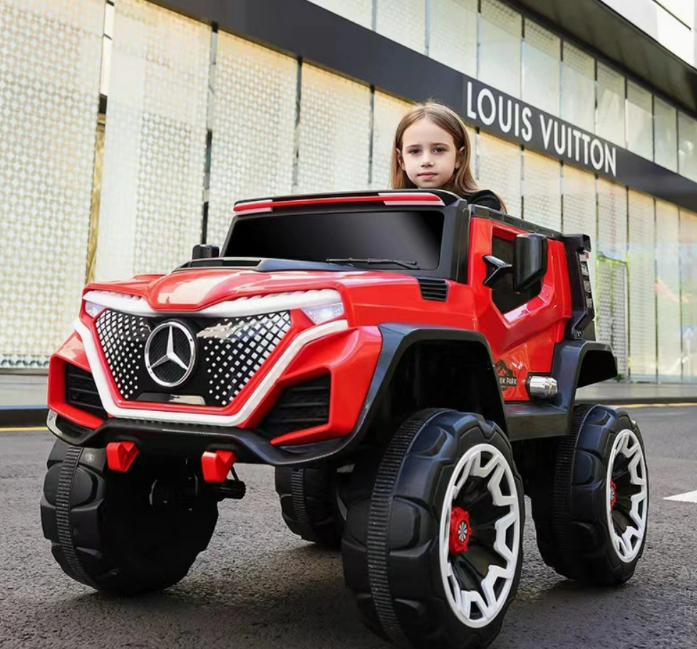 Електромобіль джип Mercedes (4 мотори по 25W, 12V10AH, музика, світло, пульт 2,4G) Bambi M 5912EBLR-3 Червоний
