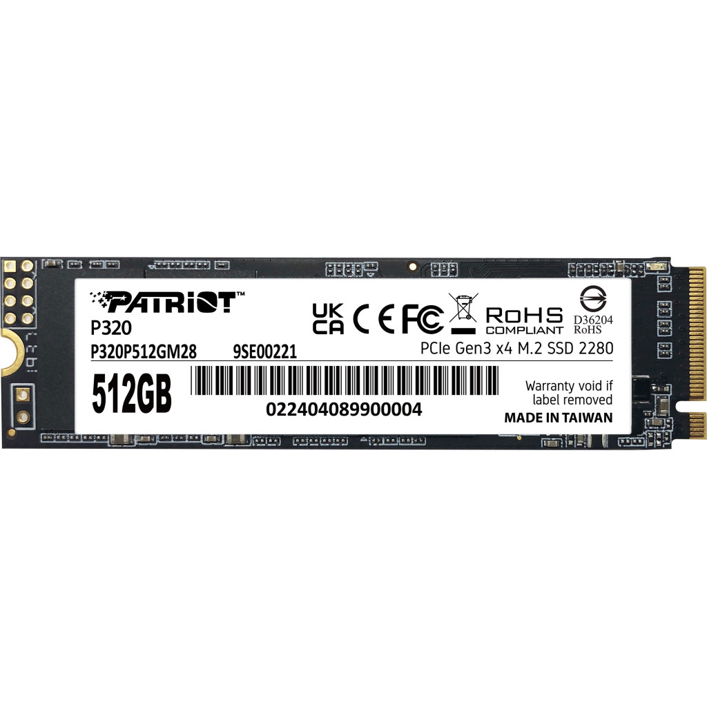 Накопичувач SSD Patriot M.2 2280  512GB P320 512 GB PCIe3.0 x4 TLC (P320P512GM28)