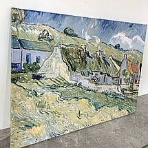 Картина на полотні "Вінсент ван Гог, Халупки, Vincent van Gogh, Thatched Cottages", 45×60см, фото 4