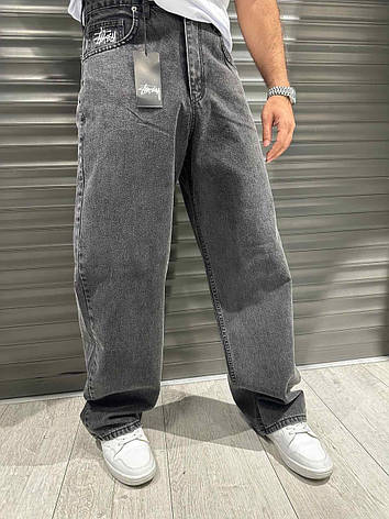Чоловічі широкі джинси Baggy Stussy Big Boy темно-сірі джинси Баггі Туреччина, фото 1