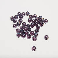 Намистини скляні Finding Граненка рондель Фіолетовий з переливом 2 мм