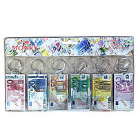 Брелок металевий 9x4,5 см. "Євро", Арт.57015