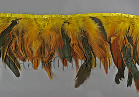 Перо-спідниця жовта з чорними хвостиками 15-20 см/45-47см