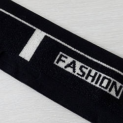 Пояс трикотажний (дов'яз) чорний FASHION 9х90 см
